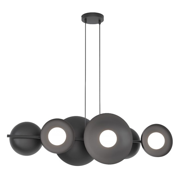 Lámpara colgante Cirion negro (6 luces)