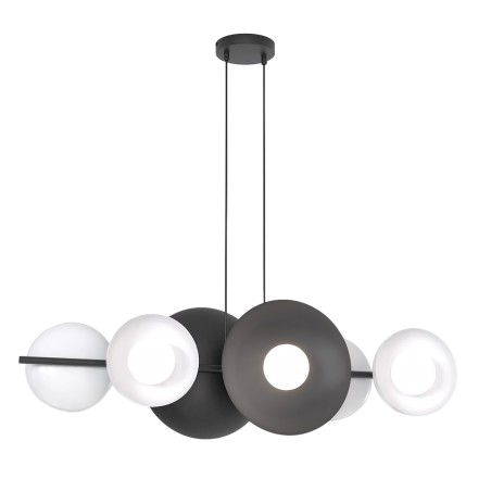Lámpara colgante Cirion negro+blanco (6 luces)