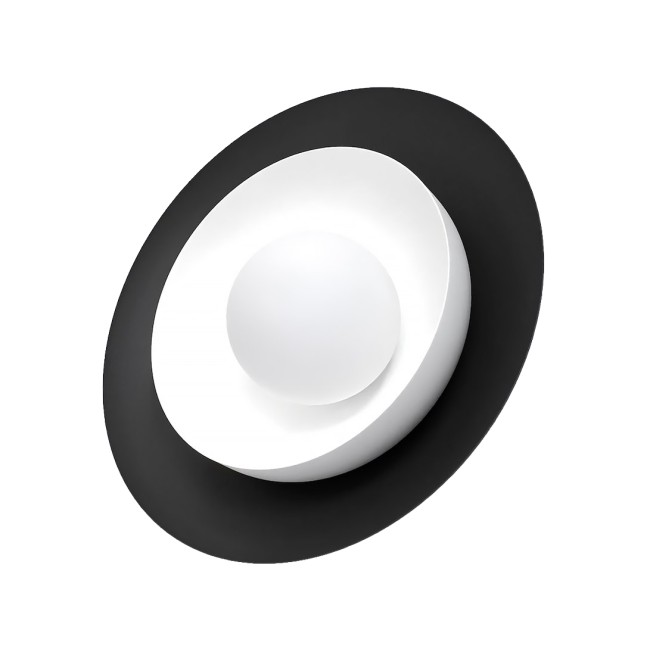 Aplique de pared Kumi negro+blanco