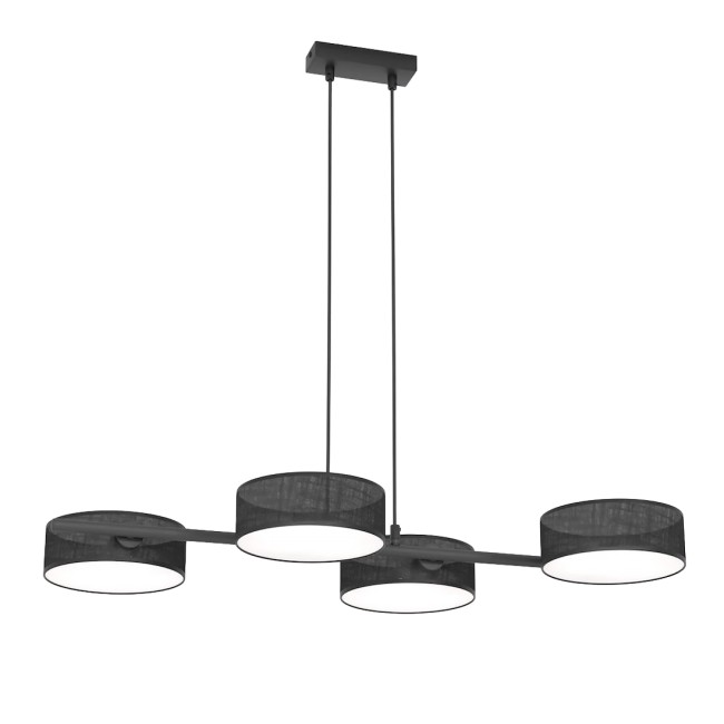 Lámpara colgante Troma negro (4 luces)
