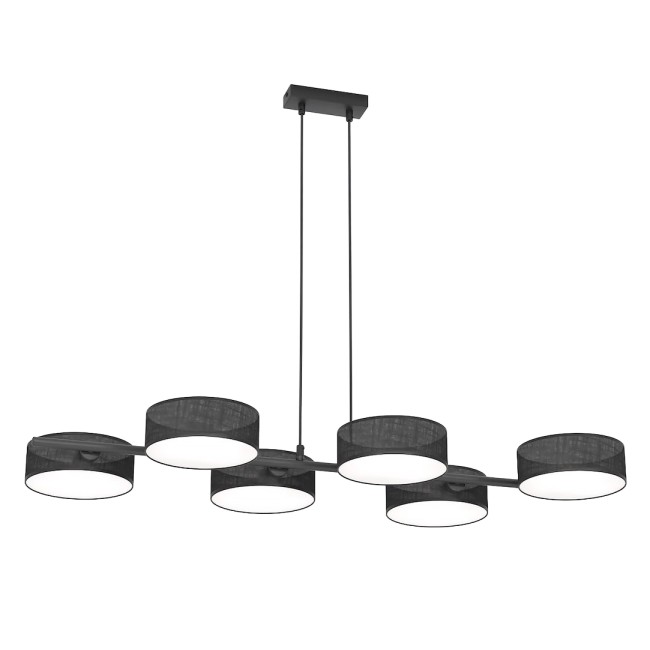 Lámpara colgante Troma negro (6 luces)