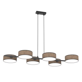 Lámpara colgante Troma marrón+negro (6 luces)