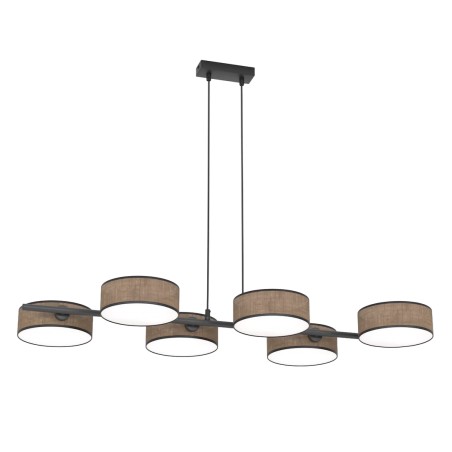 Lámpara colgante Troma marrón+negro (6 luces)