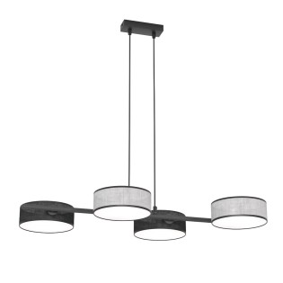 Lámpara colgante Troma negro+gris (4 luces)