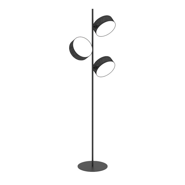 Lámpara de pie Troma negro (3 luces)