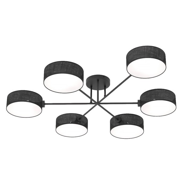 Lámpara de techo Lorix negro (6 luces)