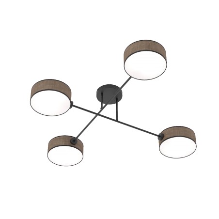 Lámpara de techo Lorix marrón+negro (4 luces)