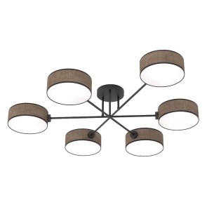 Lámpara de techo Lorix marrón+negro (6 luces)