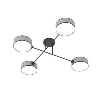 Lámpara de techo Lorix gris+negro (4 luces)