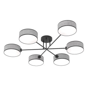 Lámpara de techo Lorix gris+negro (6 luces)