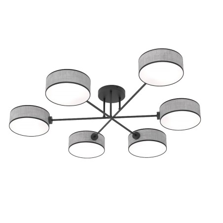 Lámpara de techo Lorix gris+negro (6 luces)
