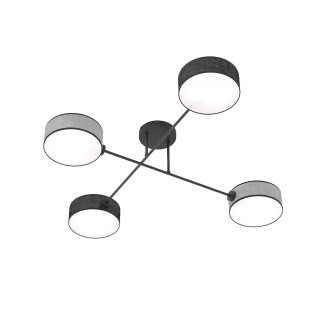Lámpara de techo Lorix negro+gris (4 luces)
