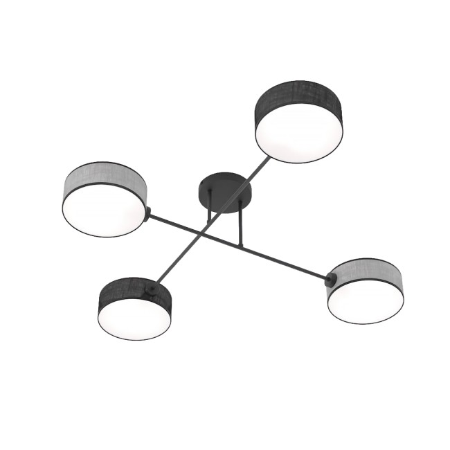 Lámpara de techo Lorix negro+gris (4 luces)