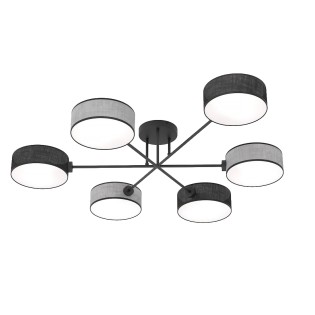 Lámpara de techo Lorix negro+gris (6 luces)