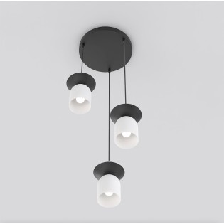 Lámpara colgante Lorenza II blanco+negro (3 luces)