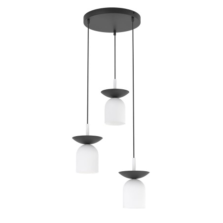 Lámpara colgante Lorenza II blanco+negro (3 luces)