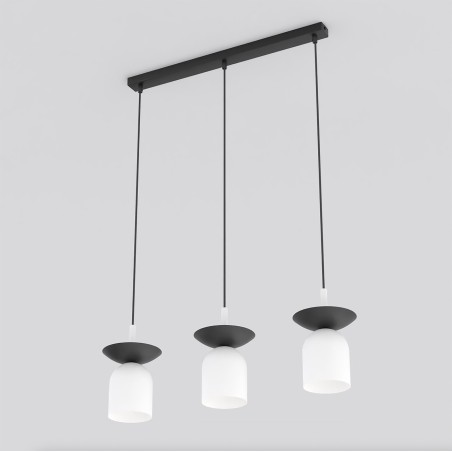 Lámpara colgante Lorenza blanco+negro (3 luces)