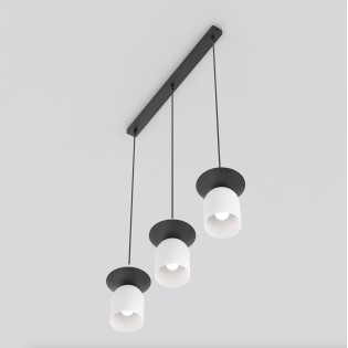 Lámpara colgante Lorenza blanco+negro (3 luces)