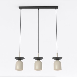 Lámpara colgante Lorenza moka+negro (3 luces)