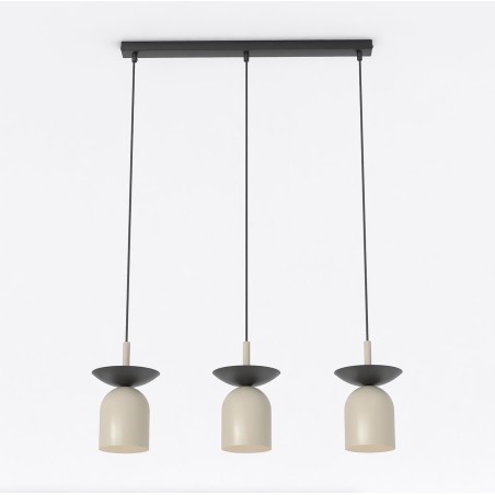 Lámpara colgante Lorenza moka+negro (3 luces)