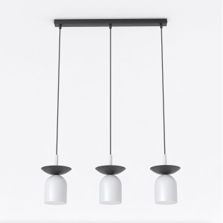 Lámpara colgante Lorenza gris+negro (3 luces)