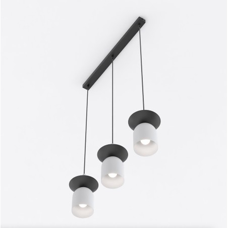 Lámpara colgante Lorenza gris+negro (3 luces)