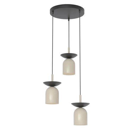 Lámpara colgante Lorenza II moka+negro (3 luces)