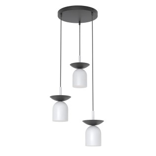 Lámpara colgante Lorenza II gris+negro (3 luces)