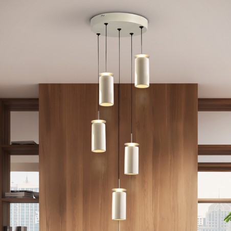 Lámpara colgante LED Alfara (5x8W)