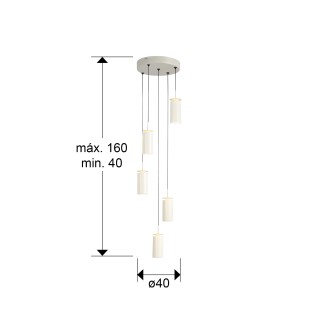 Lámpara colgante LED Alfara (5x8W)