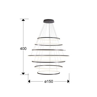 Lámpara colgante LED Odessa Dim (220W)