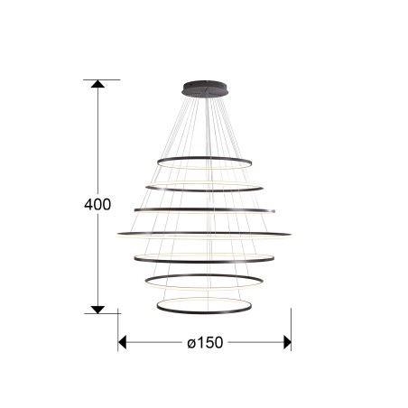 Lámpara colgante LED Odessa Dim (220W)