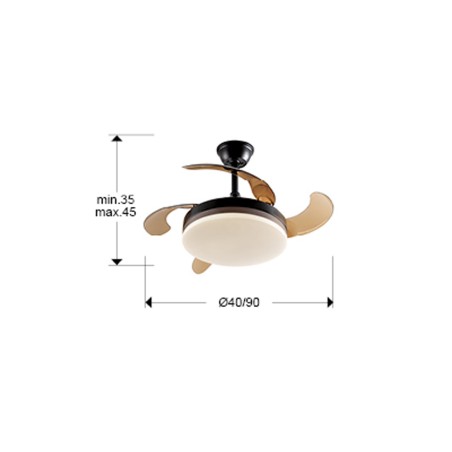 Ventilador LED aspas retráctiles Vento Mini CCT Dim (24W)