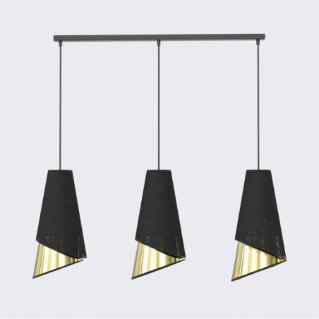 Lámpara colgante Vist Negro+Oro (3 luces)
