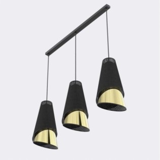 Lámpara colgante Vist Negro+Oro (3 luces)