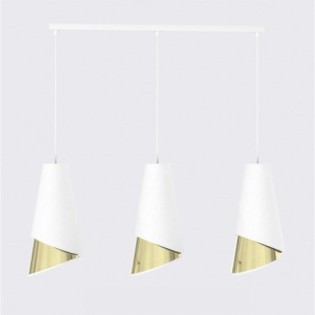 Lámpara colgante Vist Blanco+Oro (3 luces)