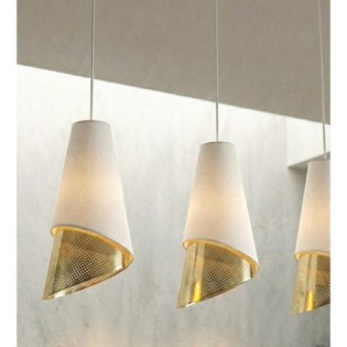 Lámpara colgante Vist Blanco+Oro (3 luces)