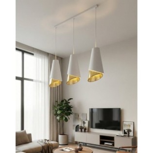 Lámpara colgante Vist Blanco+Oro (3 luces)