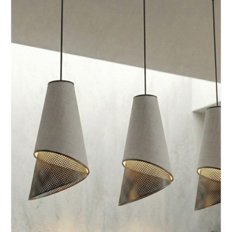 Lámpara colgante Vist Negro+Gris (3 luces)