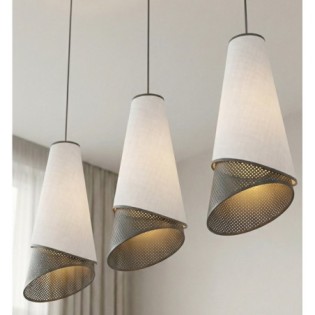 Lámpara colgante Vist Negro+Gris (3 luces)