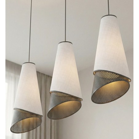 Lámpara colgante Vist Negro+Gris (3 luces)