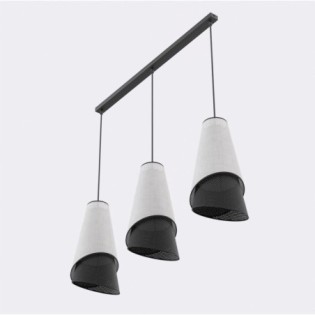 Lámpara colgante Vist Negro+Gris (3 luces)