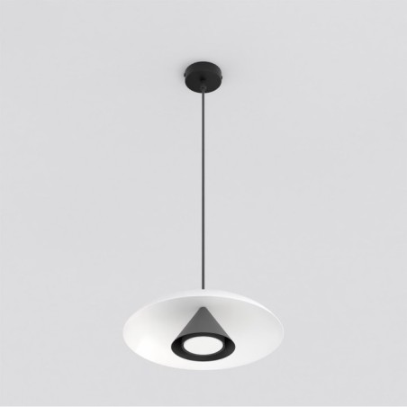 Lámpara colgante Tisa Blanco+Negro