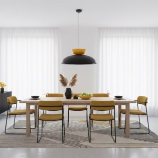 Lámpara colgante Sava Negro+Amarillo