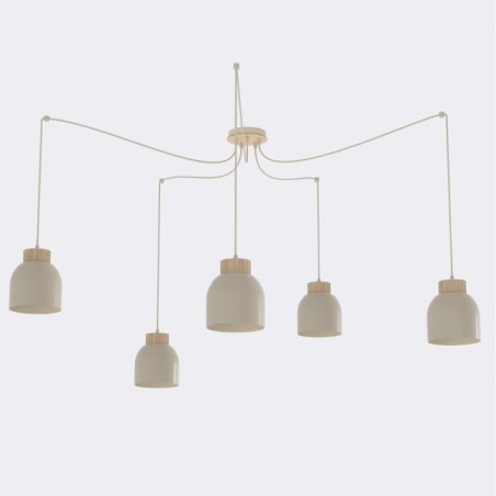 Lámpara colgante Prut Moca (5 luces)