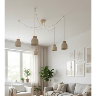 Lámpara colgante Prut Moca (5 luces)