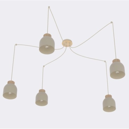 Lámpara colgante Prut Moca (5 luces)