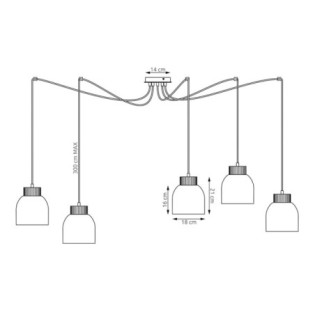 Lámpara colgante Prut Moca (5 luces)