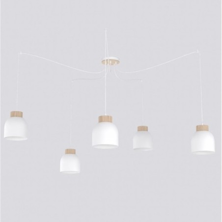 Lámpara colgante Prut Blanco (5 luces)