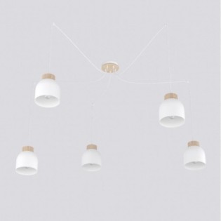 Lámpara colgante Prut Blanco (5 luces)